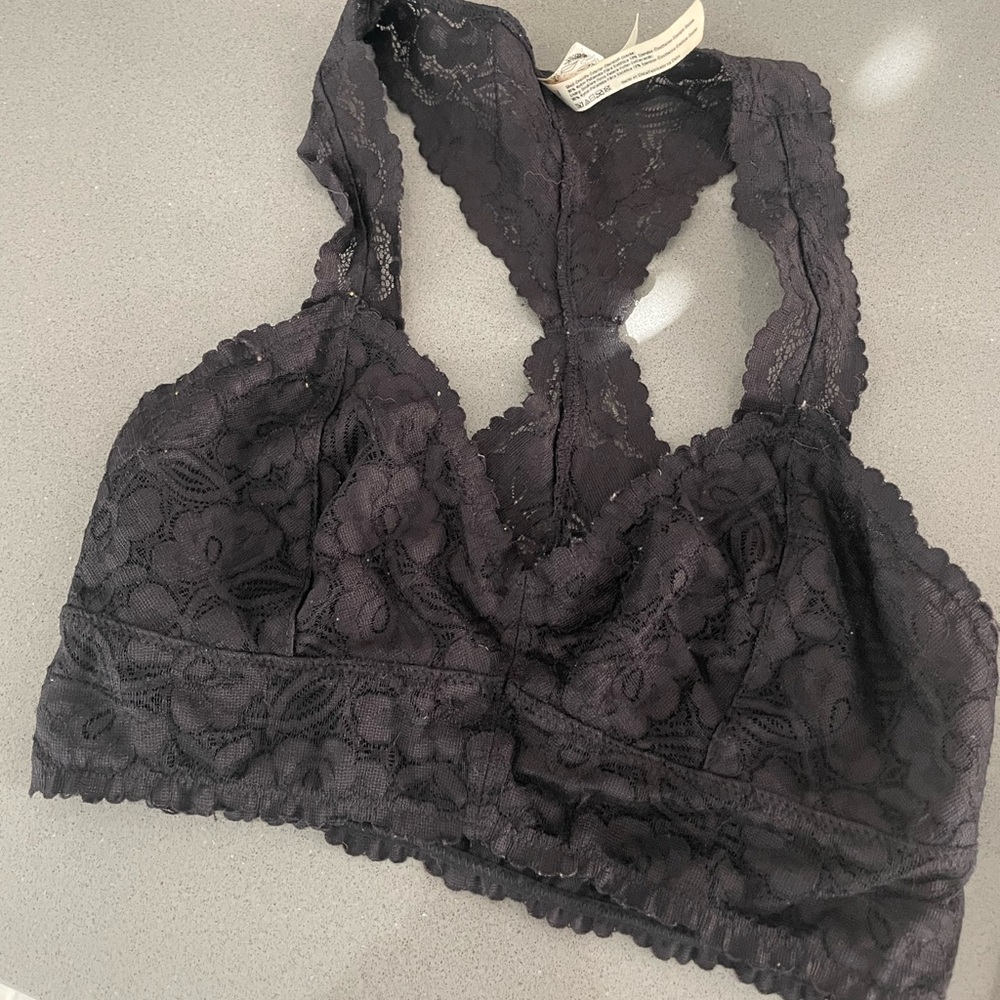 Free People Black Lace Bralette